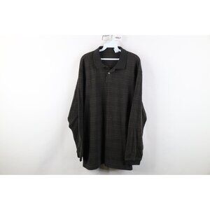 Vintage 90s Y2K Streetwear Mens XL Faded Soft Knit Long Sleeve Rugby Polo Shirt